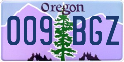 OR license plate 009BGZ