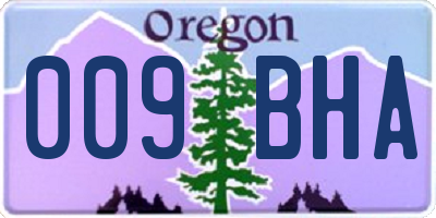 OR license plate 009BHA