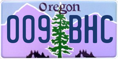 OR license plate 009BHC