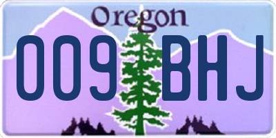 OR license plate 009BHJ