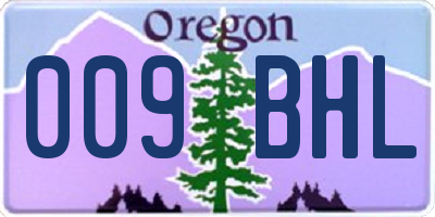 OR license plate 009BHL