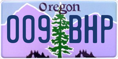 OR license plate 009BHP