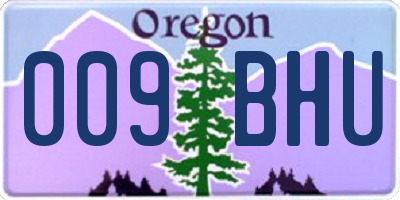 OR license plate 009BHU