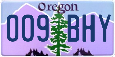 OR license plate 009BHY