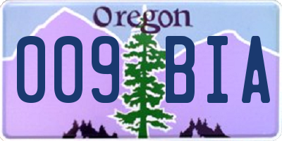 OR license plate 009BIA