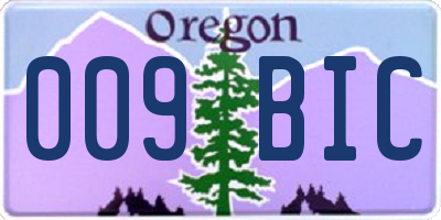 OR license plate 009BIC