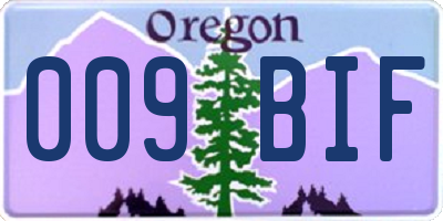 OR license plate 009BIF