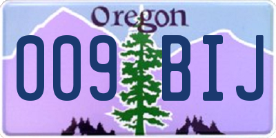 OR license plate 009BIJ