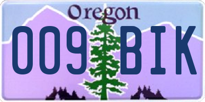 OR license plate 009BIK