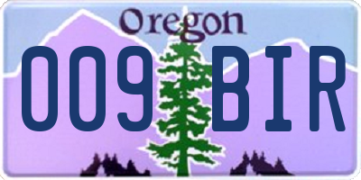 OR license plate 009BIR