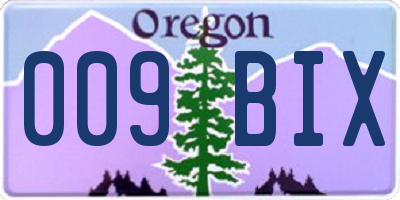 OR license plate 009BIX