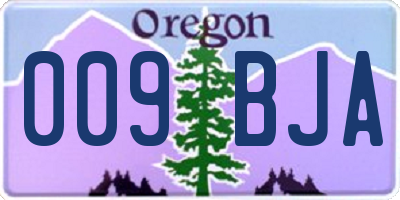 OR license plate 009BJA
