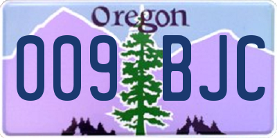 OR license plate 009BJC