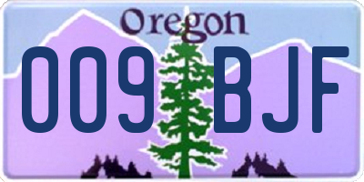 OR license plate 009BJF