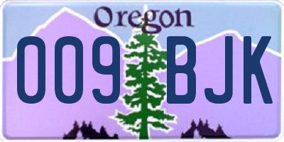 OR license plate 009BJK