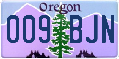 OR license plate 009BJN