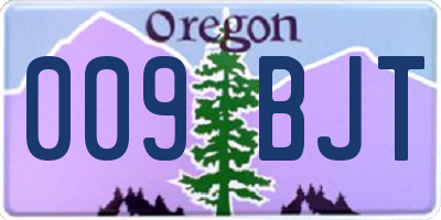 OR license plate 009BJT