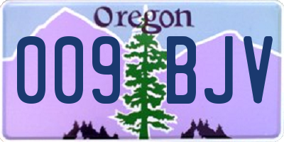OR license plate 009BJV