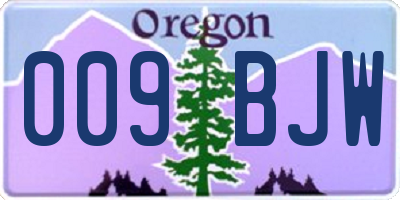 OR license plate 009BJW