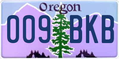 OR license plate 009BKB