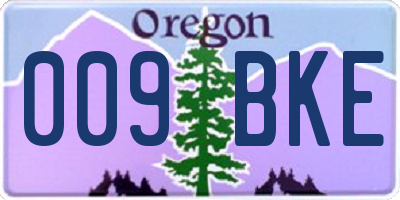 OR license plate 009BKE