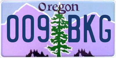 OR license plate 009BKG