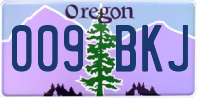 OR license plate 009BKJ