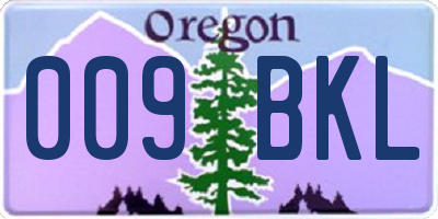 OR license plate 009BKL