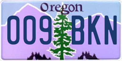 OR license plate 009BKN