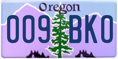 OR license plate 009BKO