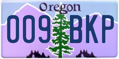 OR license plate 009BKP