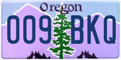 OR license plate 009BKQ