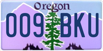 OR license plate 009BKU