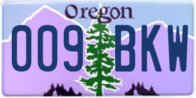 OR license plate 009BKW