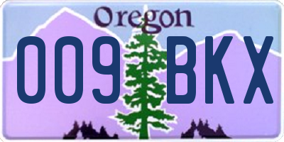 OR license plate 009BKX