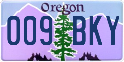 OR license plate 009BKY