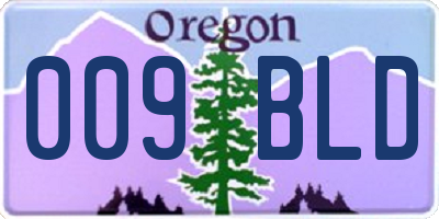 OR license plate 009BLD
