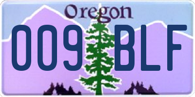 OR license plate 009BLF