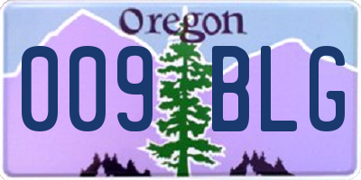 OR license plate 009BLG
