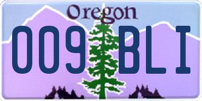 OR license plate 009BLI
