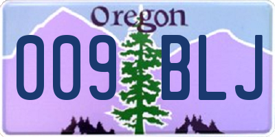 OR license plate 009BLJ