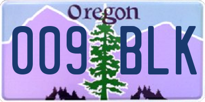 OR license plate 009BLK