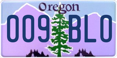 OR license plate 009BLO