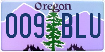 OR license plate 009BLU