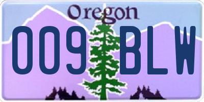 OR license plate 009BLW