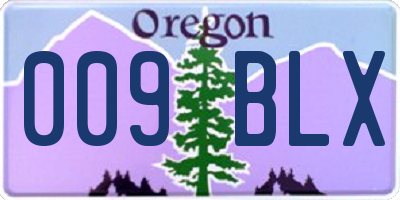 OR license plate 009BLX