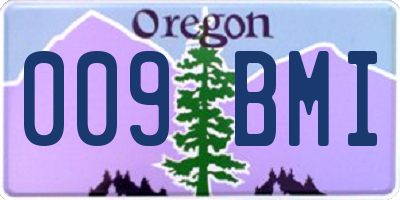 OR license plate 009BMI