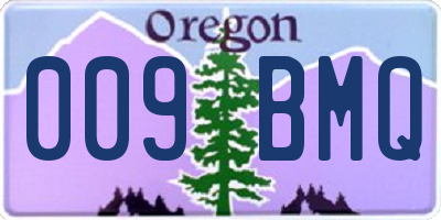 OR license plate 009BMQ