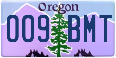 OR license plate 009BMT