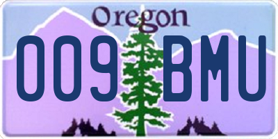 OR license plate 009BMU